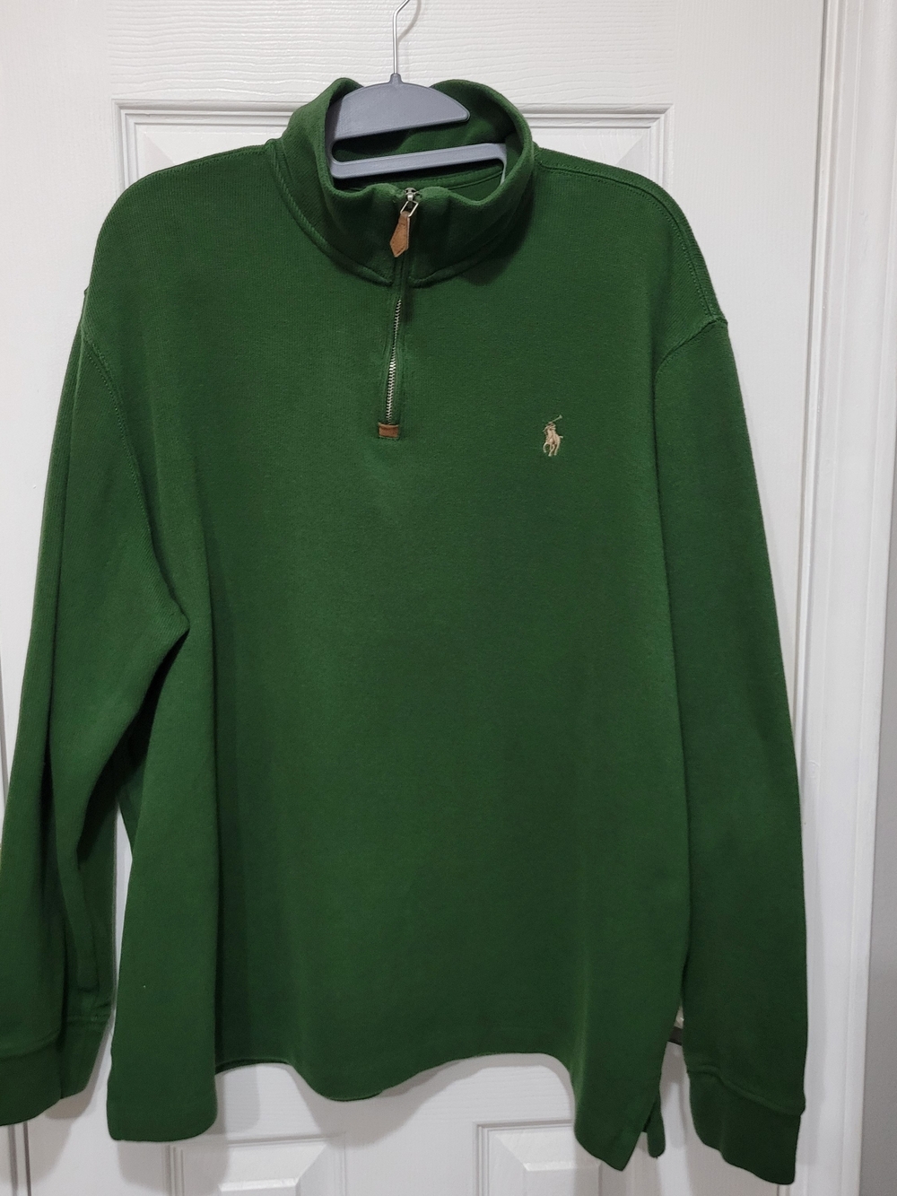 Ralph Lauren Green Quarter-Zip Pullover Sweater
